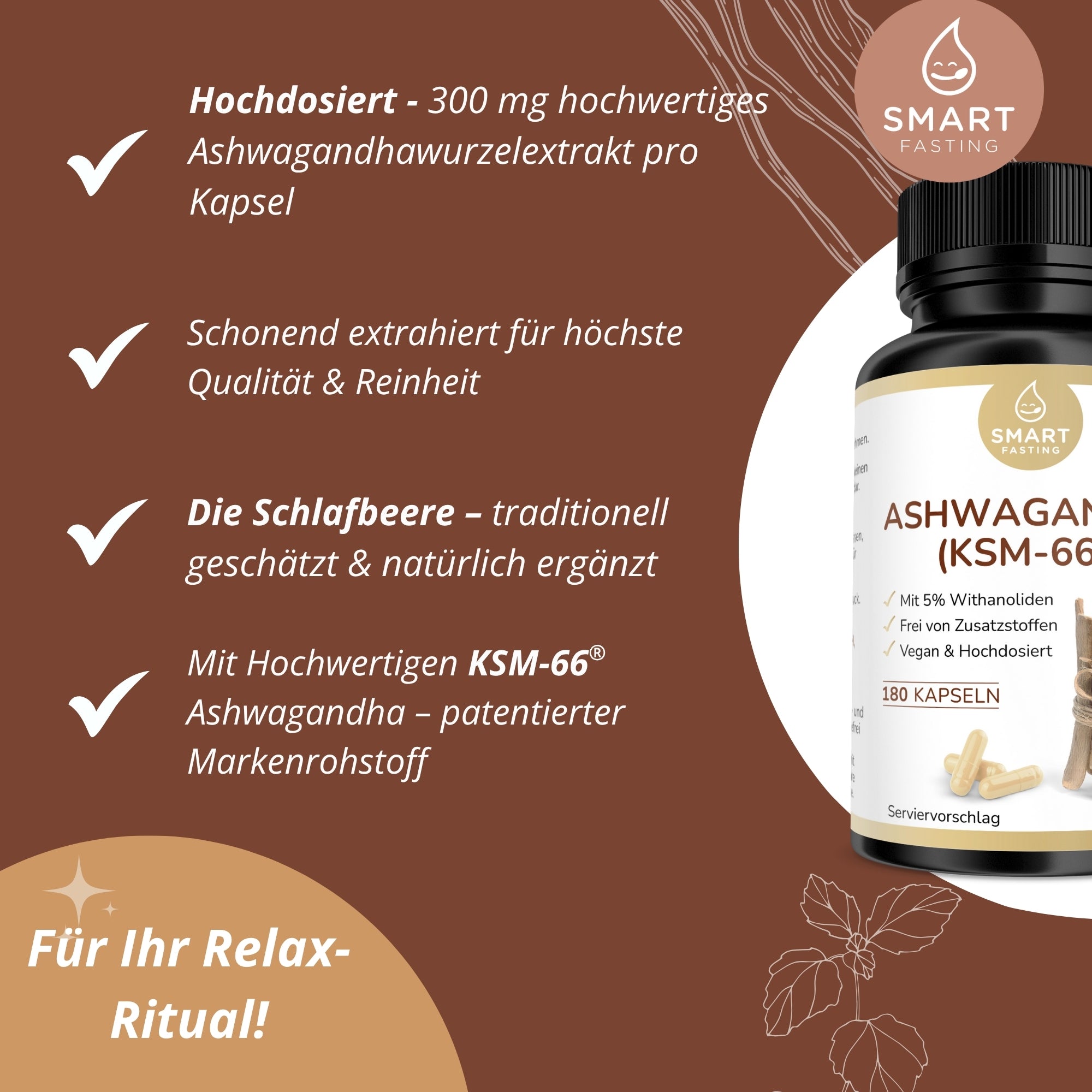 Ashwagandha KSM-66® - mit hochwertigem Ashwagandha-Wurzelextrakt - PZN 19838131