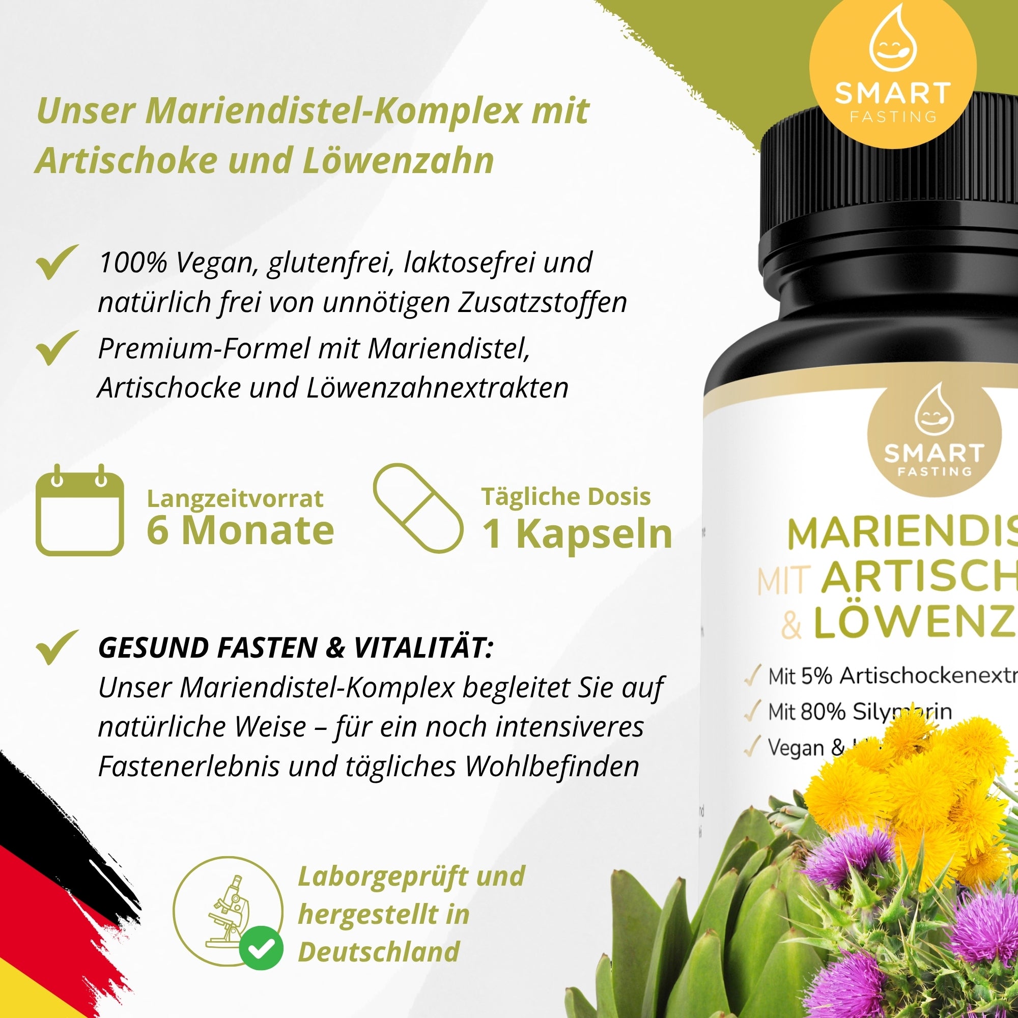 Mariendistel mit Artischocke & Löwenzahn - Natürliche Leberbalance & Detox - PZN 19838071
