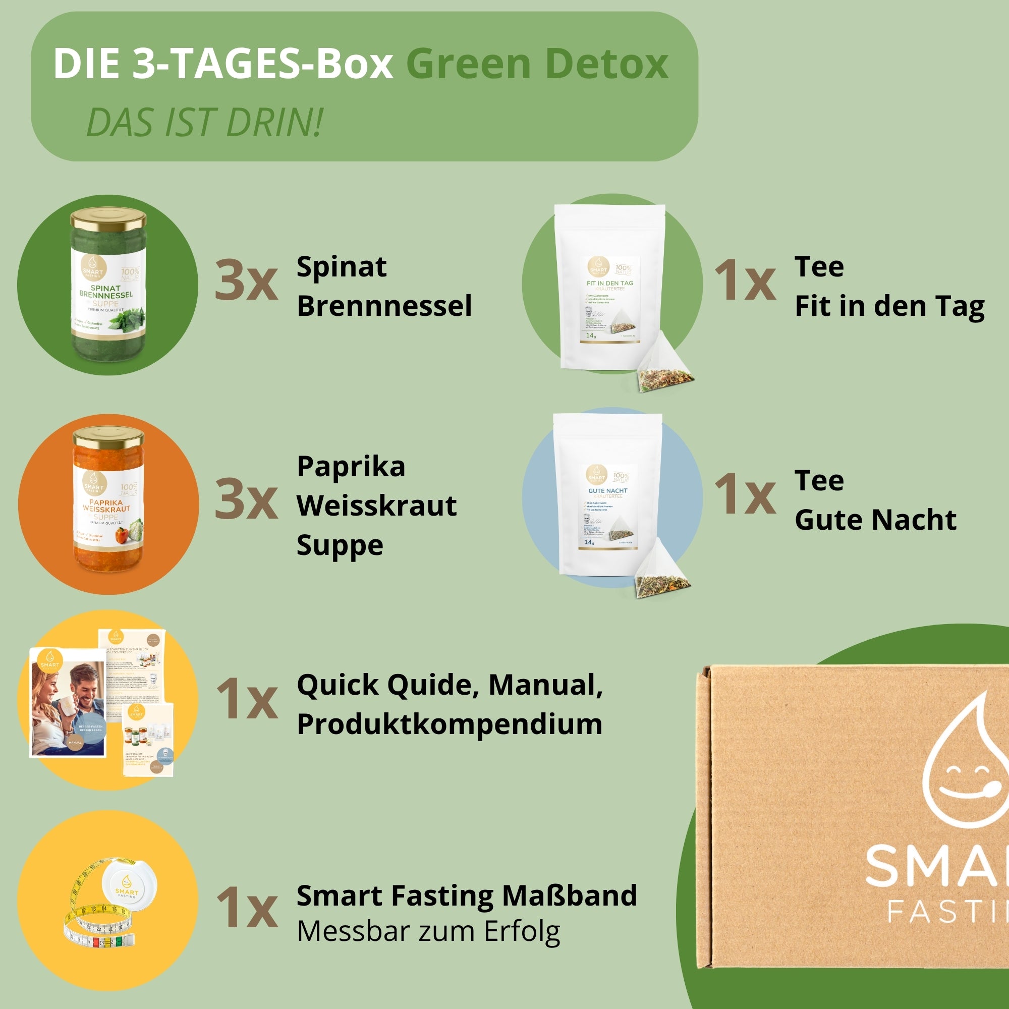 3-Tages Box "Green Detox" – Detox-Kur mit Suppen & Tees