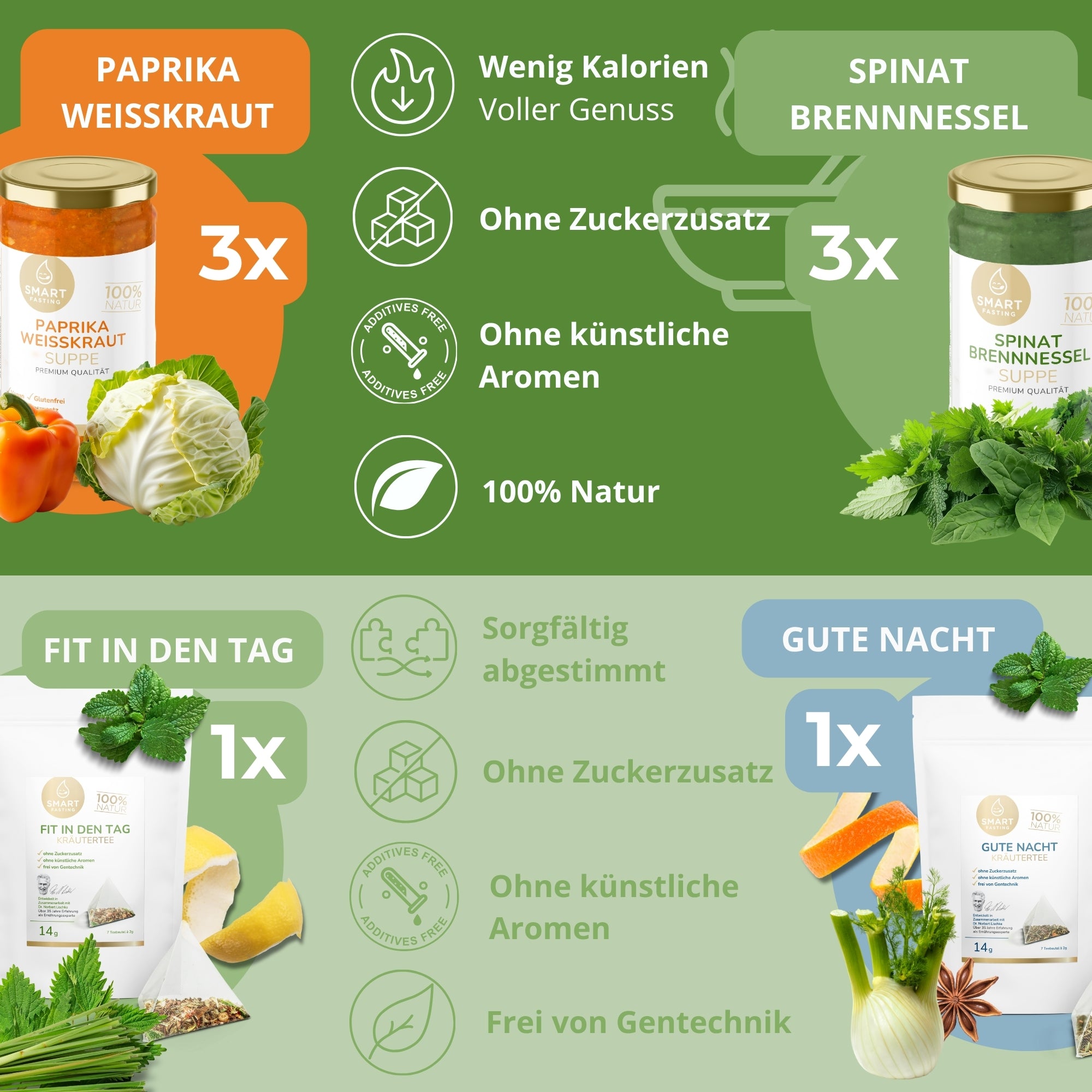 3-Tages Box "Green Detox" – Detox-Kur mit Suppen & Tees