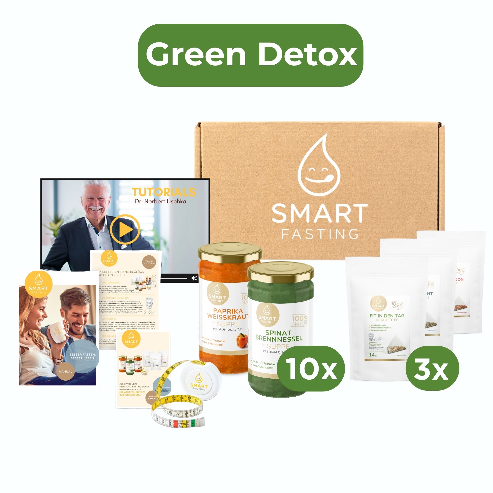 5-Tages Box "Green Detox" – Vegane Fastenbox mit Suppen & Tees