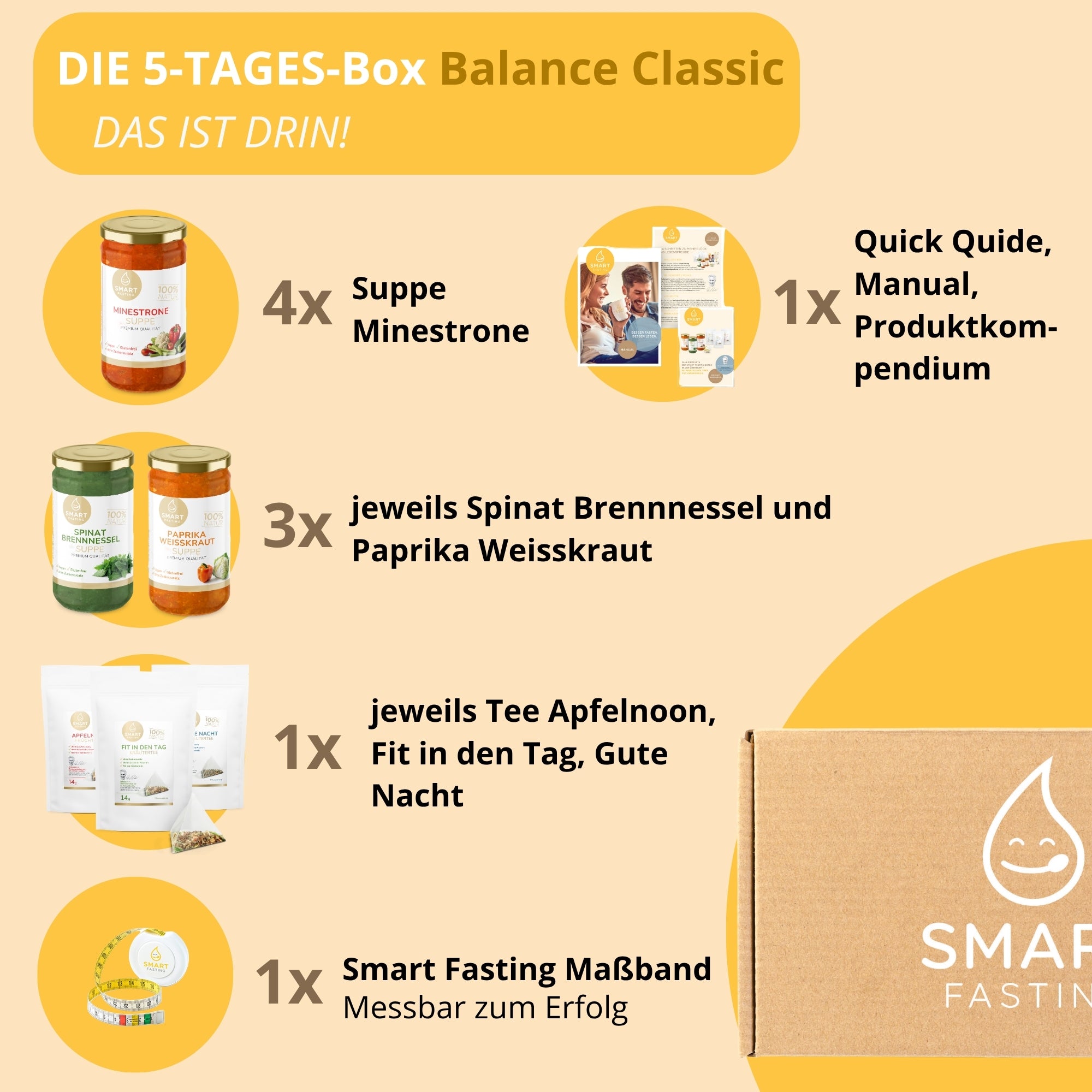 5-Tages Box "Balance Classic" – Intensiv Balance Fastenkur mit Suppen & Tees