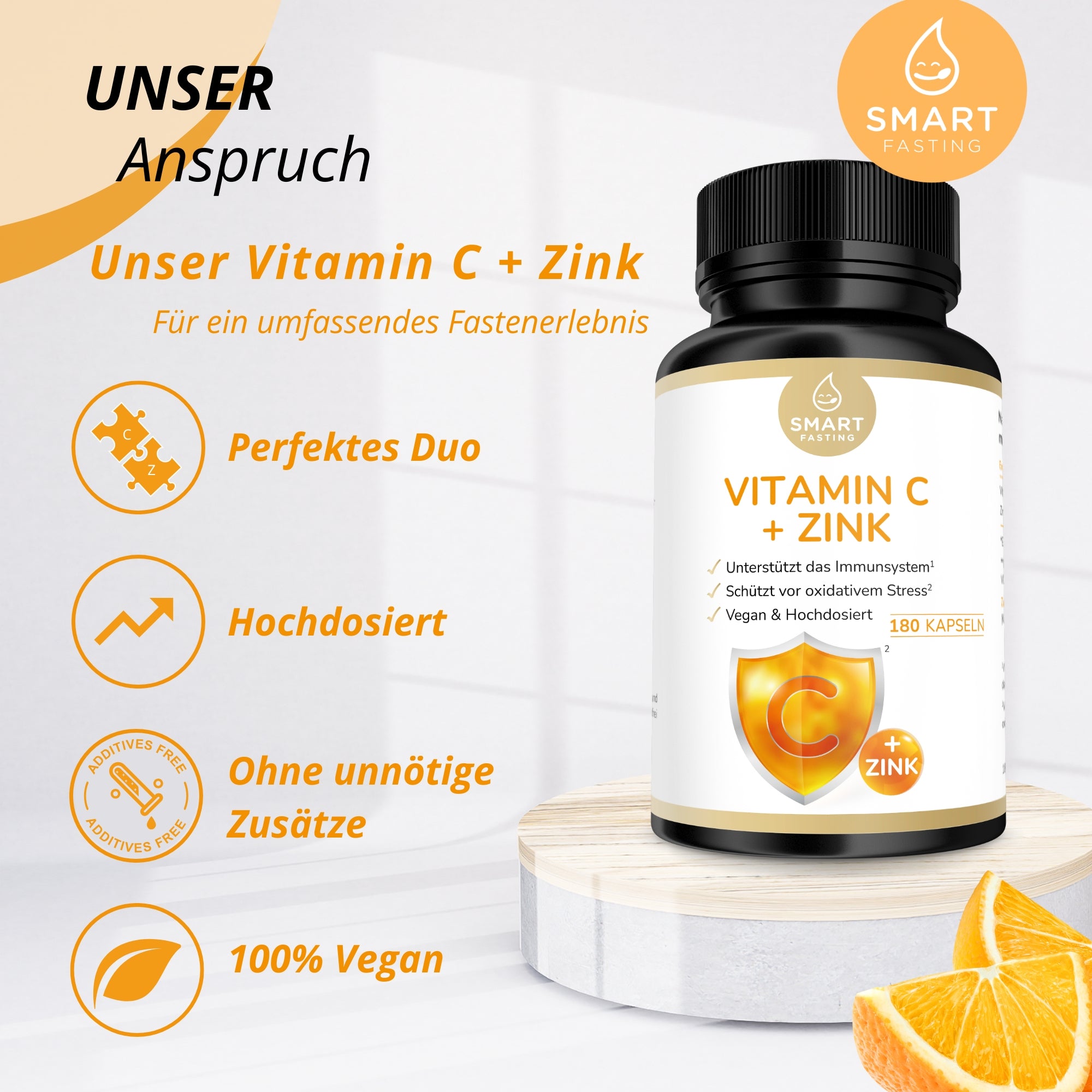 Vitamin C mit Zink – Hochdosierte Kombination für den täglichen Bedarf - PZN 19838102
