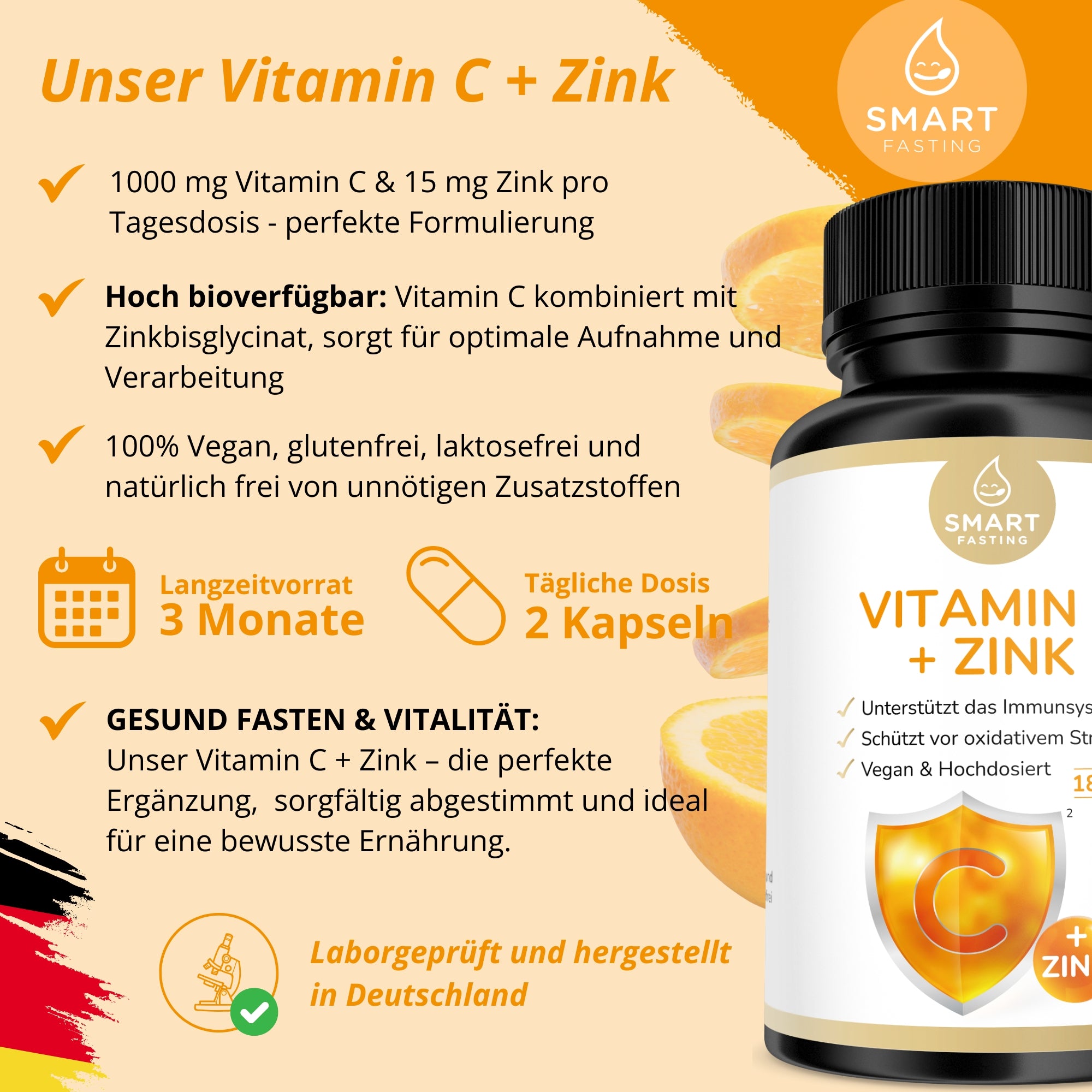 Vitamin C mit Zink – Hochdosierte Kombination für den täglichen Bedarf - PZN 19838102