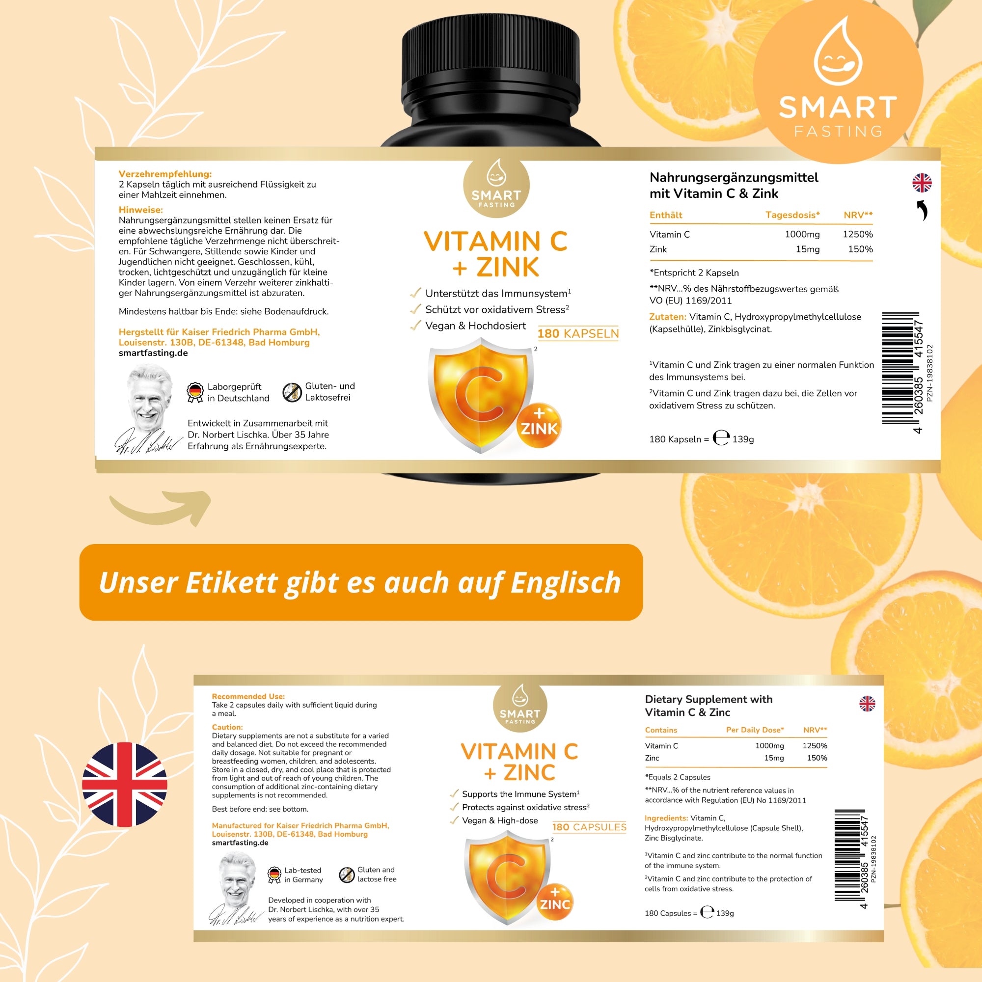 Vitamin C mit Zink – Hochdosierte Kombination für den täglichen Bedarf - PZN 19838102