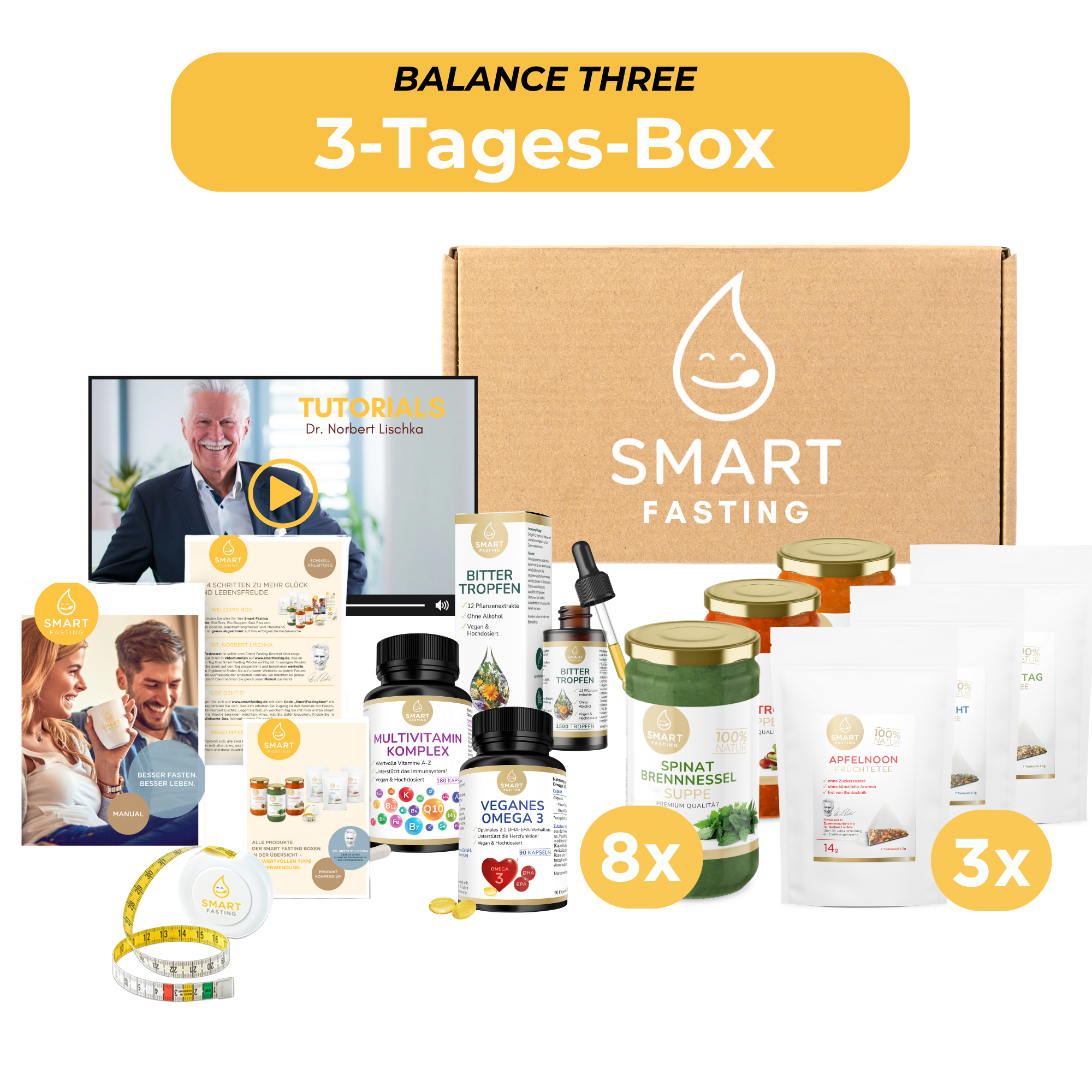 "BALANCE THREE" SmartFasting Box – Klassisches Fasten mit Suppen & Tees