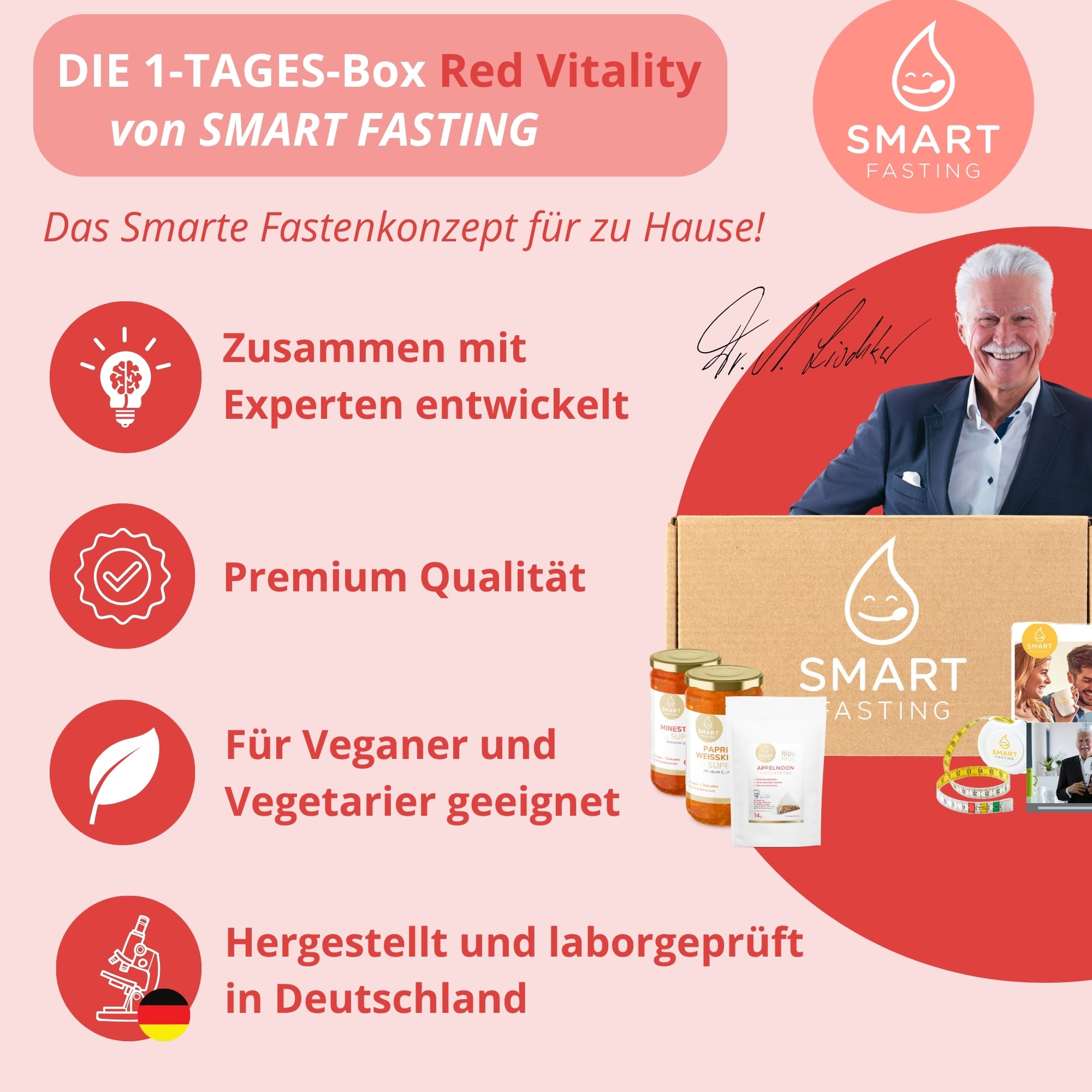 1-Tages Box "Red Vitality" – Vitalfasten mit Suppen & Tee