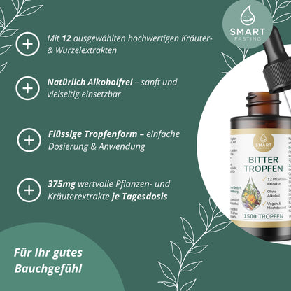 Bittertropfen – Alkoholfreie Bitterstoffe aus 12 Pflanzenextrakten - PZN 19838177