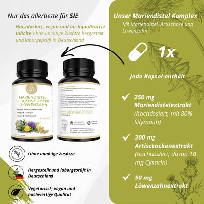 Mariendistel mit Artischocke & Löwenzahn - Natürliche Leberbalance & Detox - PZN 19838071