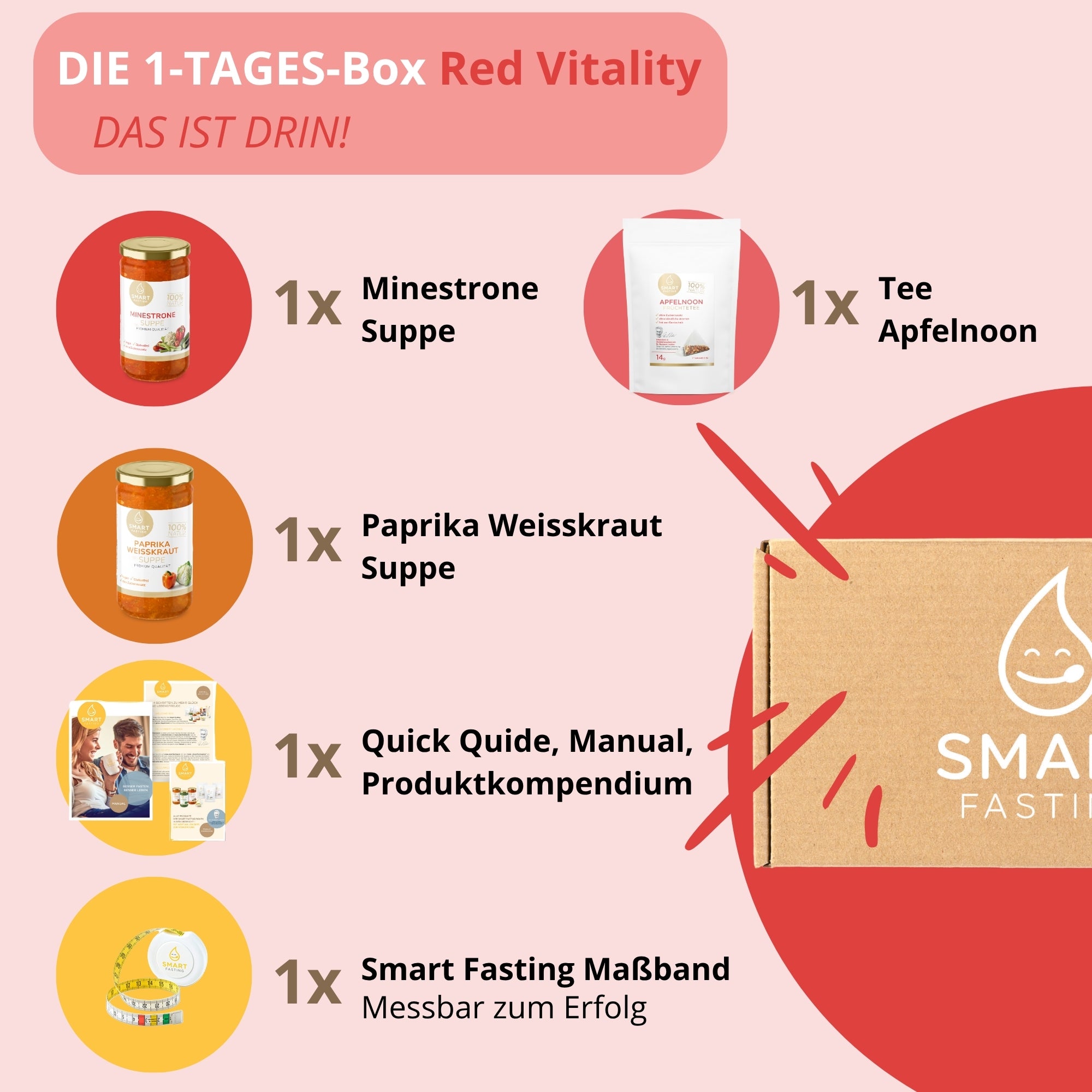 1-Tages Box "Red Vitality" – Vitalfasten mit Suppen & Tee