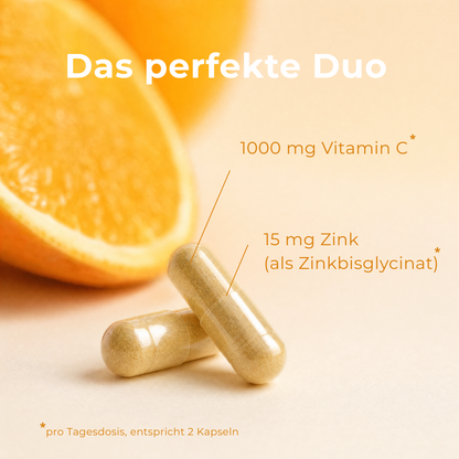 Vitamin C mit Zink – Hochdosierte Kombination für den täglichen Bedarf - PZN 19838102