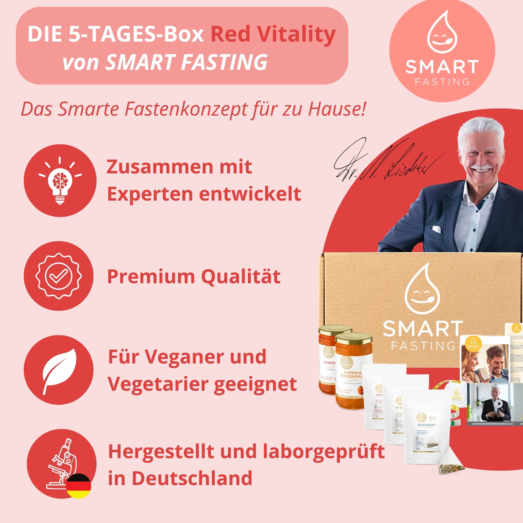 5-Tages Box "Red Vitality" – Herzhafte Fastenbox mit Suppen & Tees