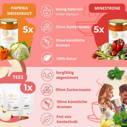 5-Tages Box "Red Vitality" – Herzhafte Fastenbox mit Suppen & Tees