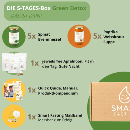 5-Tages Box "Green Detox" – Vegane Fastenbox mit Suppen & Tees