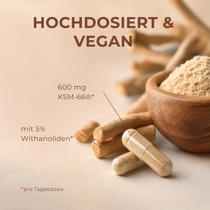 Ashwagandha KSM-66® - mit hochwertigem Ashwagandha-Wurzelextrakt - PZN 19838131