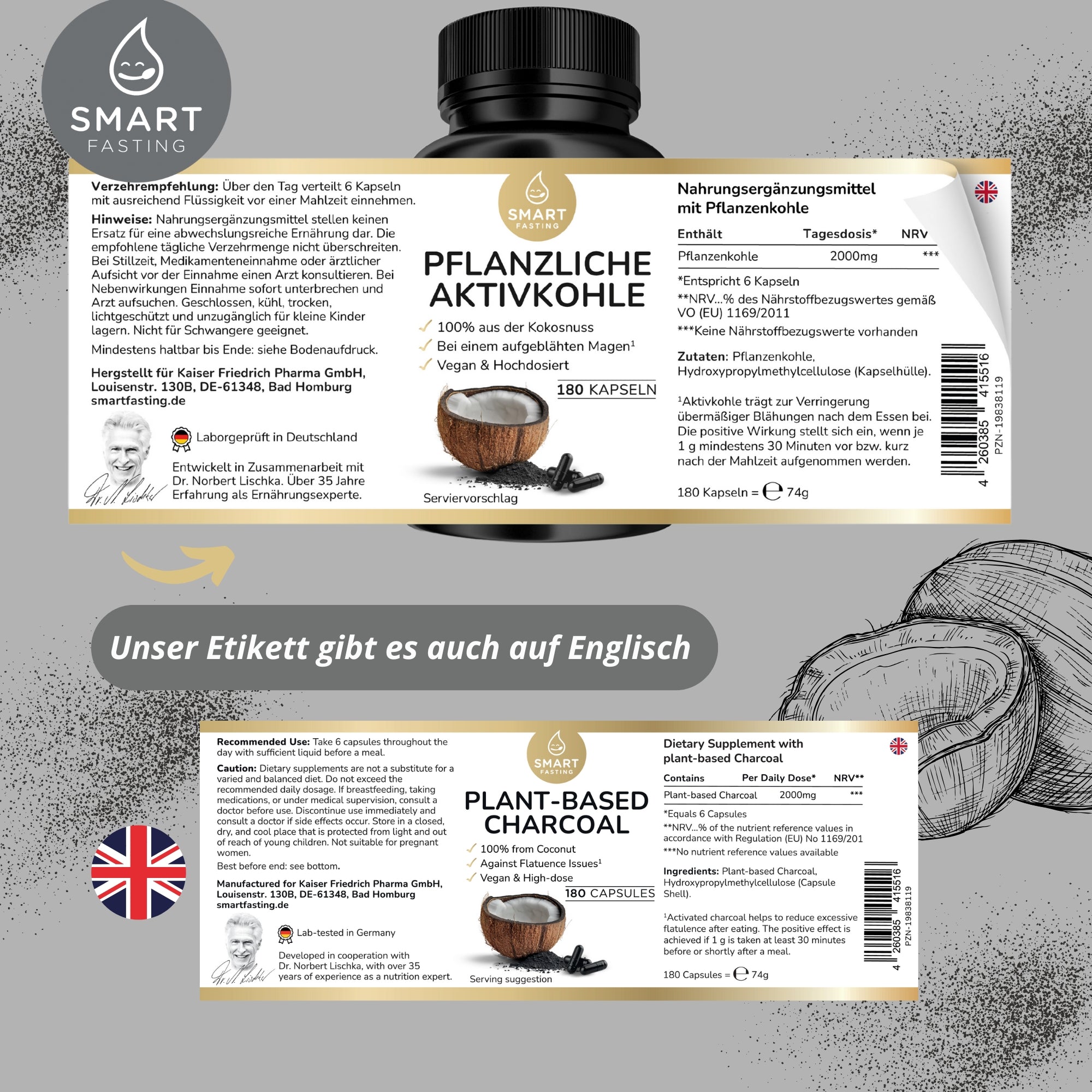 Pflanzliche Aktivkohle – aus hochwertiger Kokosnuss - PZN 19838119