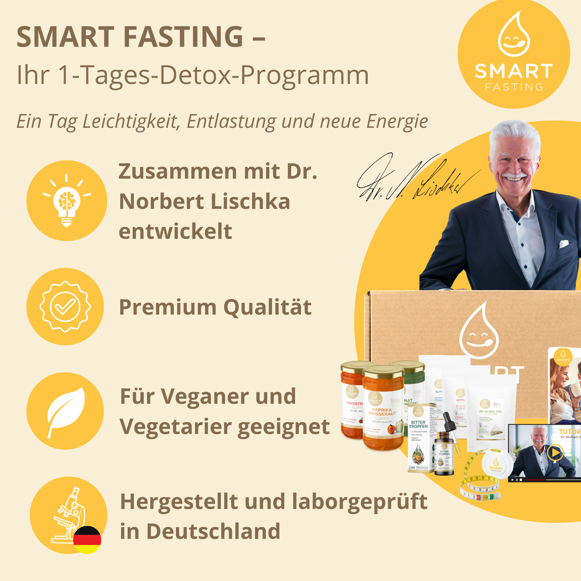 "COMPLETE FIVE" SmartFasting Box – Intensiv Fastenkur mit Suppen & Tees